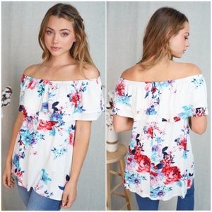 White Birch Off the Shoulder Floral Top